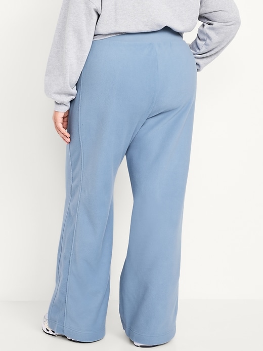 Image number 7 showing, Extra High-Waisted Microfleece Wide-Leg Sweatpants