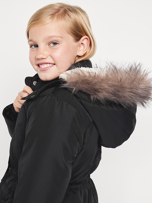 Water-Resistant Parka Jacket for Girls