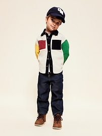 Image number 1 showing, Long-Sleeve Color-Block Pocket Shirt for Toddler Boys