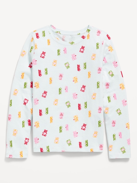 Softest Printed Long-Sleeve T-Shirt for Girls - Gummy Bears