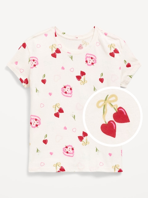 Softest Printed Short-Sleeve T-Shirt for Girls