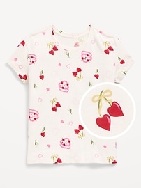Image number 1 showing, Softest Printed Short-Sleeve T-Shirt for Girls