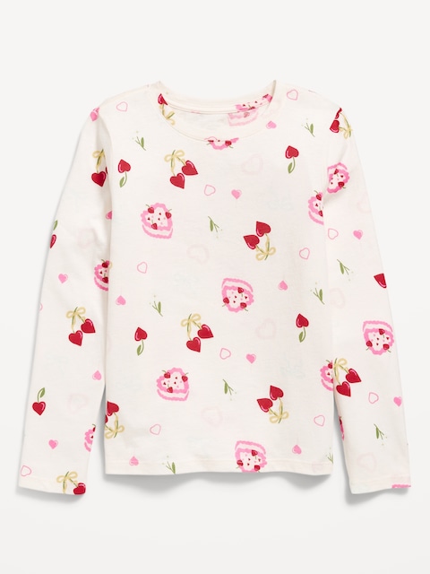 Softest Printed Long-Sleeve T-Shirt for Girls - Cherries