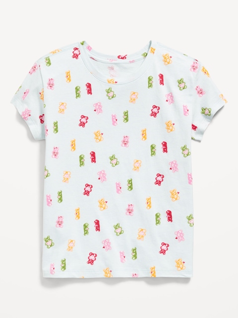 Softest Printed Short-Sleeve T-Shirt for Girls - Gummy Bears