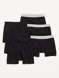 Image number 1 showing, Solid Boxer-Brief Underwear 6-Pack for Boys