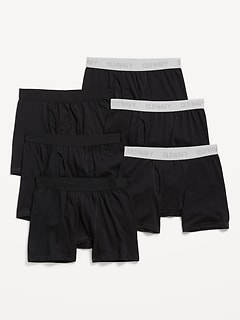 Solid Boxer-Brief Underwear 6-Pack for Boys