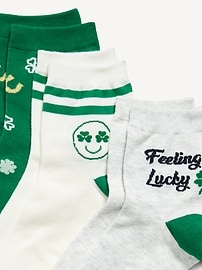 Image number 2 showing, Novelty Quarter Crew Socks 3-Pack for Women