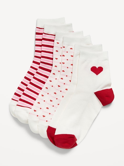 Image number 1 showing, Novelty Quarter Crew Socks 3-Pack for Women