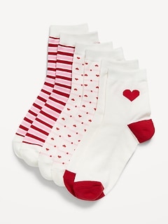Novelty Quarter Crew Socks 3-Pack for Women
