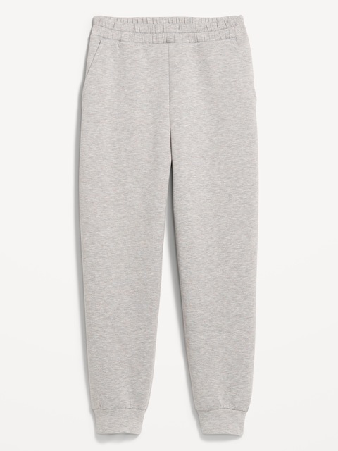 High-Waisted Bounce Fleece Jogger Sweatpants - Light Heather Gray