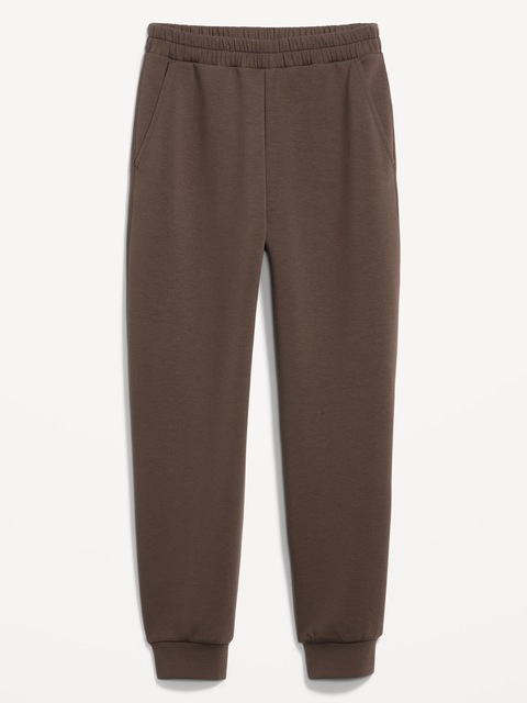 High-Waisted Bounce Fleece Jogger Sweatpants - Black Coffee