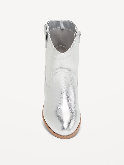 Image number 2 showing, Shiny Side-Zip Western Booties for Girls