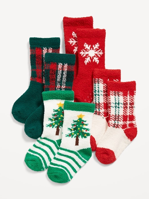 Image number 1 showing, Unisex Holiday Cozy Socks 4-Pack for Toddler & Baby
