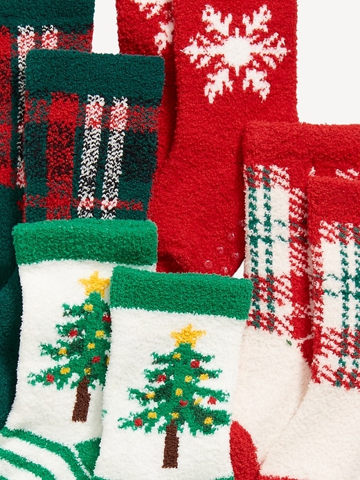 Image number 2 showing, Unisex Holiday Cozy Socks 4-Pack for Toddler & Baby