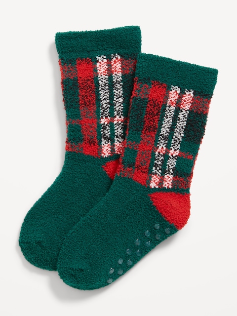 Unisex Cozy Socks for Toddler & Baby - Green Tartan