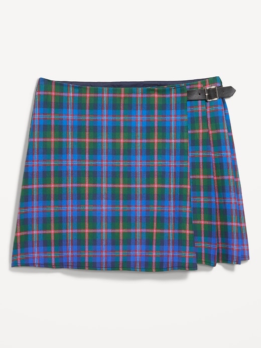 Image number 1 showing, High-Waisted Pleated Buckled Wrap-Front Mini Skirt