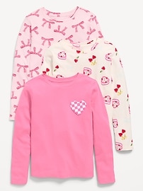 Image number 1 showing, Softest Long-Sleeve T-Shirt 3-Pack for Girls