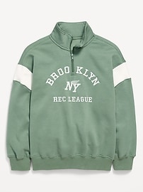 Image number 2 showing, Oversized Graphic Quarter-Zip Sweatshirt for Boys