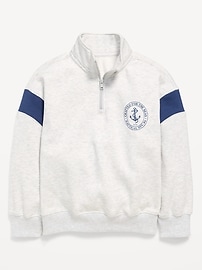 Image number 1 showing, Oversized Graphic Quarter-Zip Sweatshirt for Boys