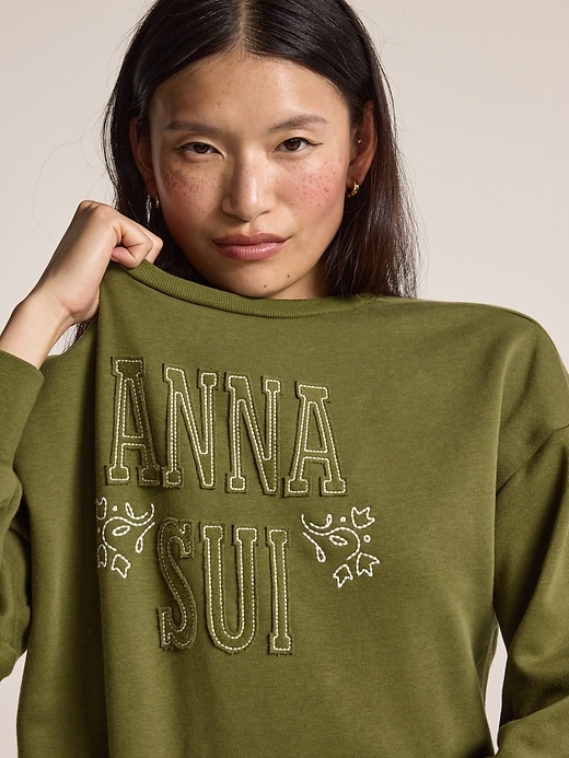 Image number 3 showing, Old Navy x Anna Sui Crew Neck Graphic Fleece Sweatshirt