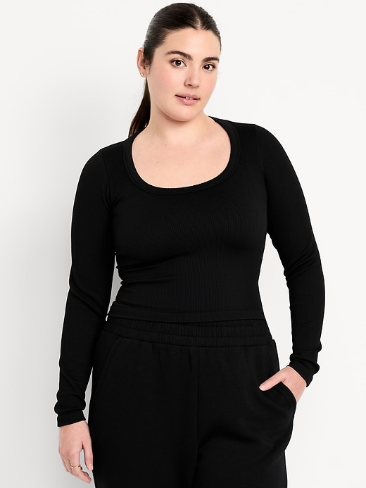 Image number 5 showing, Exhale Seamless Fitted Rib T-Shirt