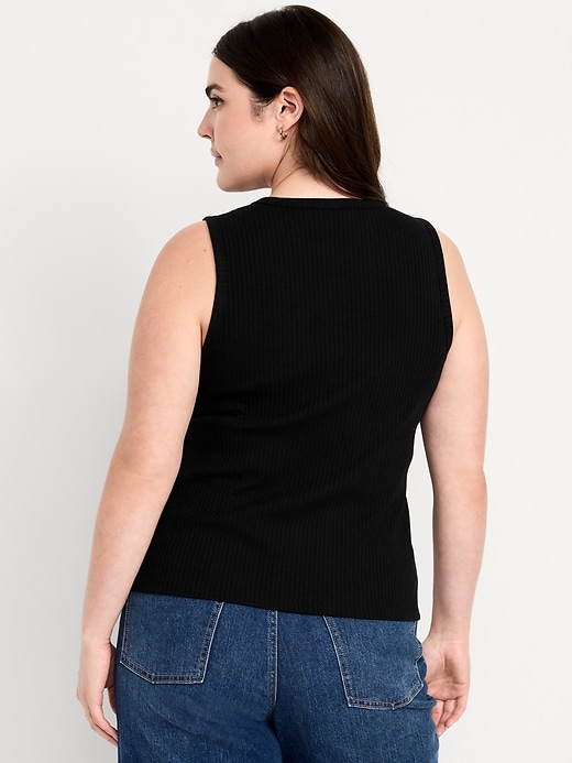 Image number 6 showing, Sleeveless Button-Down Ribbed Top