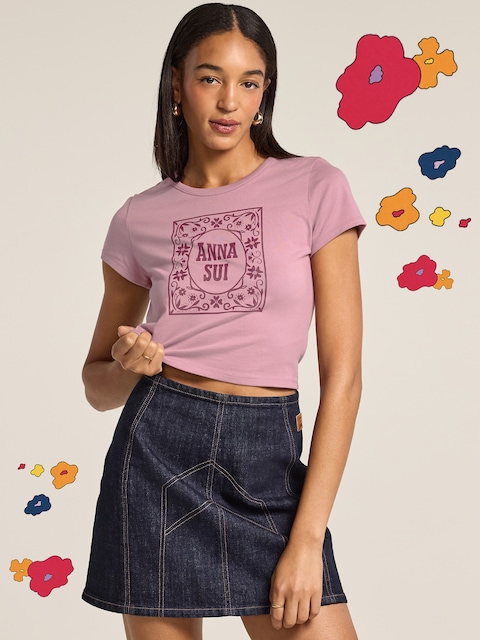 Old Navy x Anna Sui Ringer Tee - Fragrant Rose