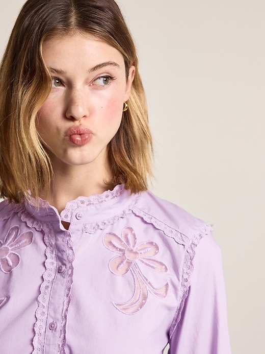 Image number 4 showing, Old Navy x Anna Sui Button-Down Applique Top