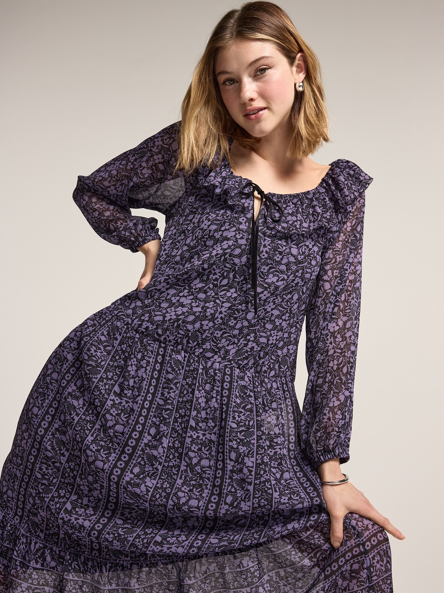 Old Navy x Anna Sui Tiered Ruffle Maxi Dress