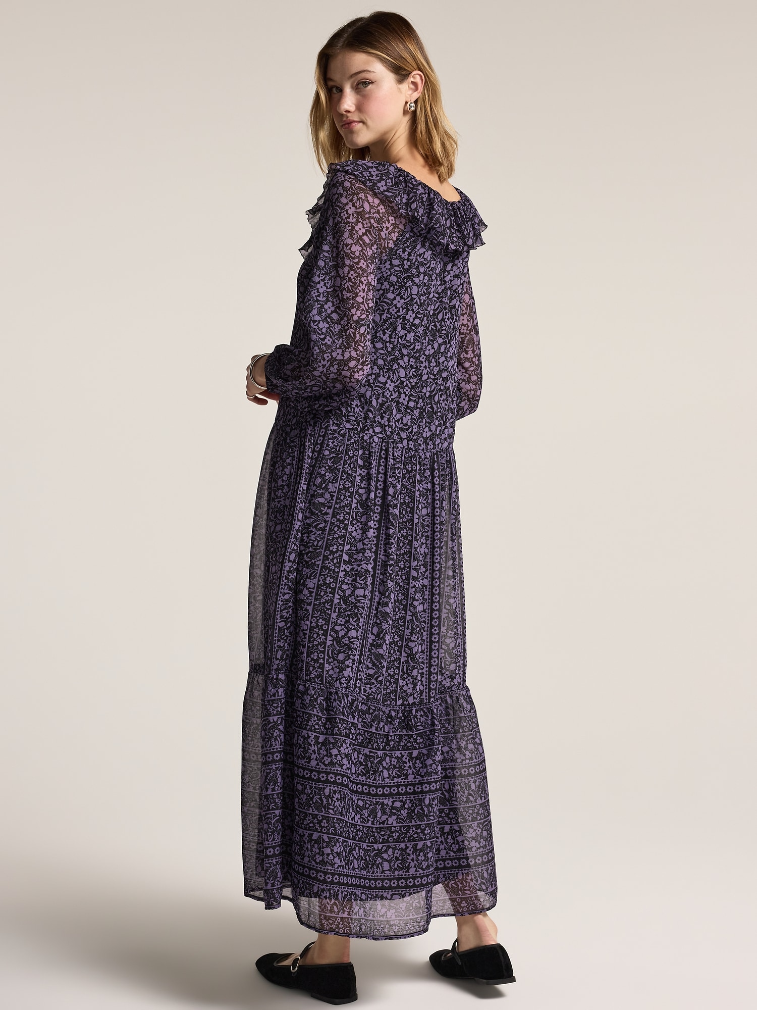 Old Navy x Anna Sui Tiered Ruffle Maxi Dress