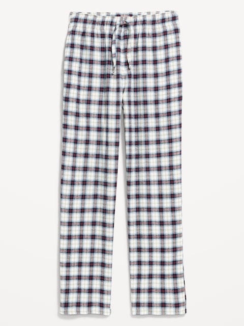 Flannel Pajama Pants for Men - Navy/Yellow Plaid