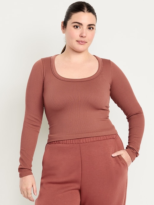 Image number 5 showing, Exhale Seamless Fitted Rib T-Shirt