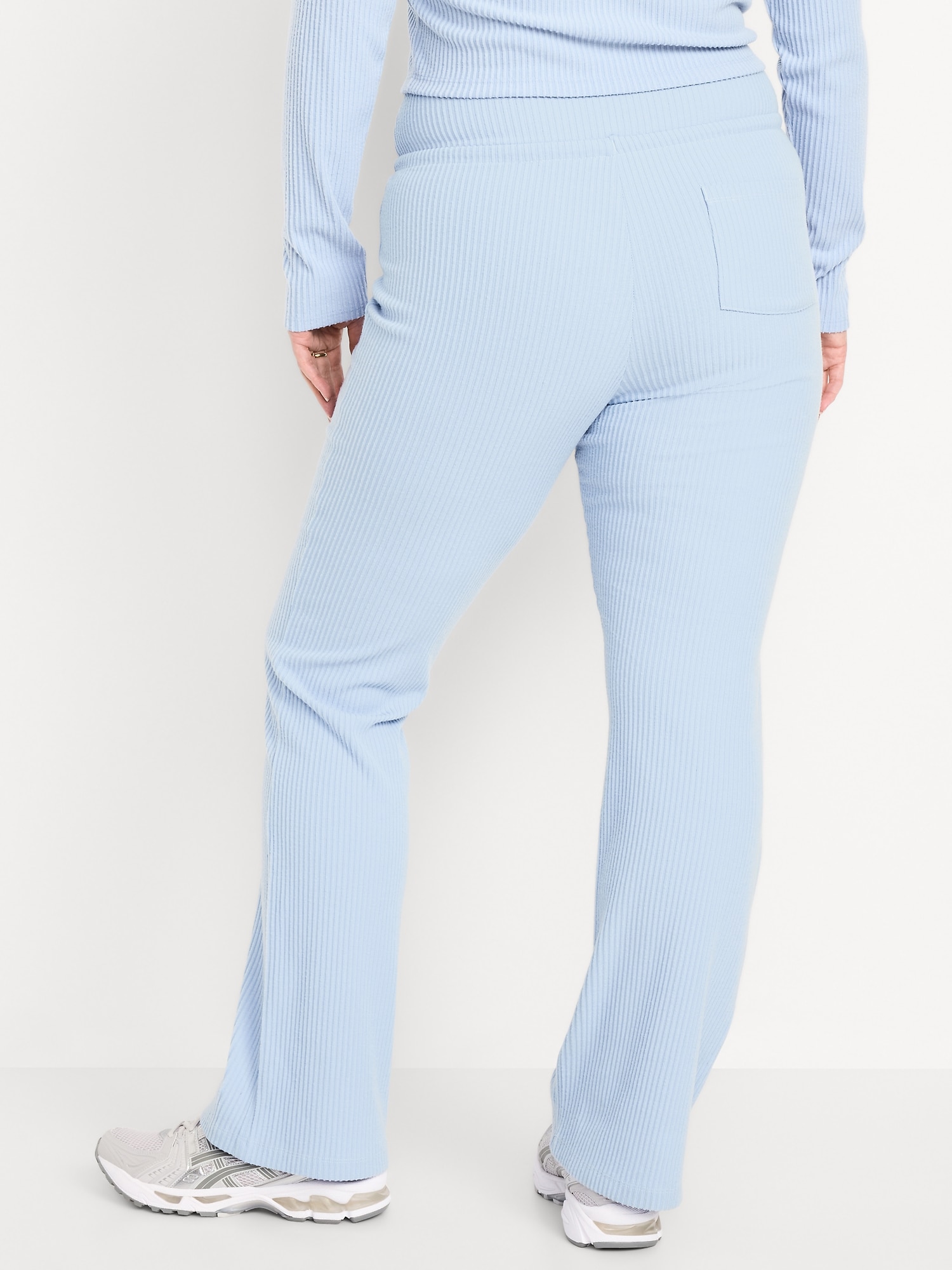 Extra High Waisted Sweater Ribbed Flare Pant