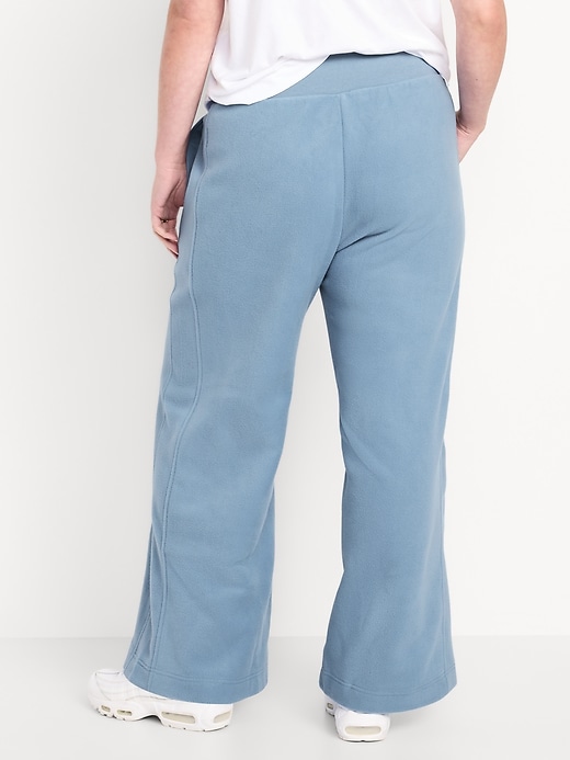 Image number 5 showing, Extra High-Waisted Microfleece Wide-Leg Sweatpants
