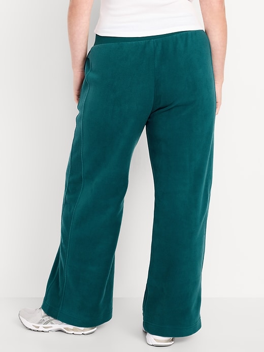 Image number 5 showing, Extra High-Waisted Microfleece Wide-Leg Sweatpants