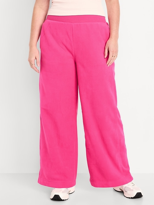 Extra High-Waisted Microfleece Wide-Leg Pants