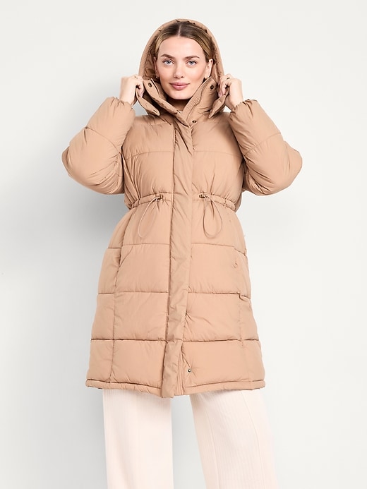 Image number 7 showing, Water-Resistant Quilted Long Puffer Jacket