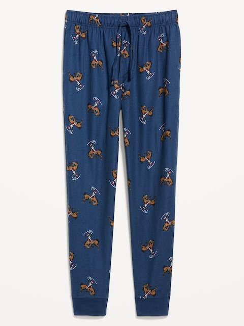 Printed Flannel Pajama Joggers for Men
