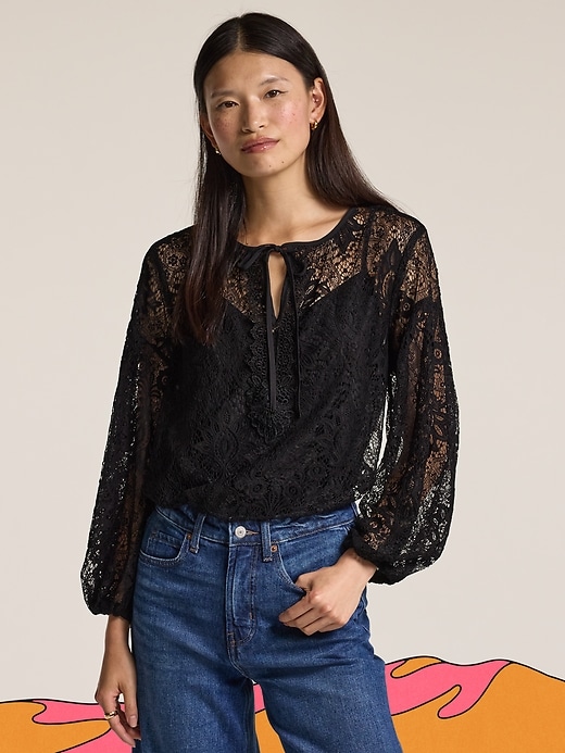 Image number 1 showing, Old Navy x Anna Sui Lace Applique Top