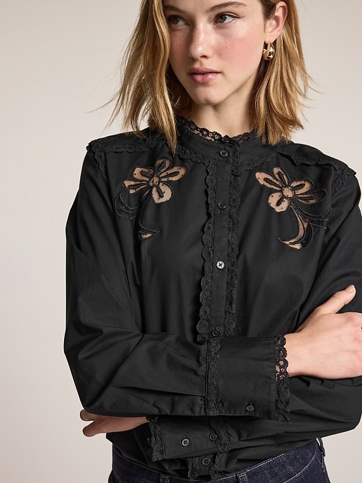 Image number 4 showing, Old Navy x Anna Sui Button-Down Applique Top