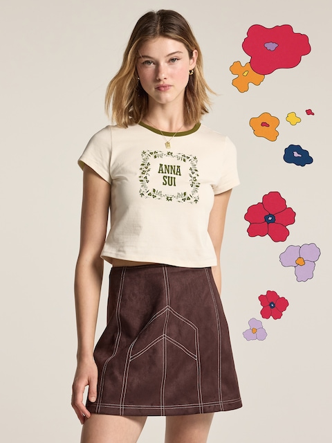 Old Navy x Anna Sui Ringer Tee - Howlite