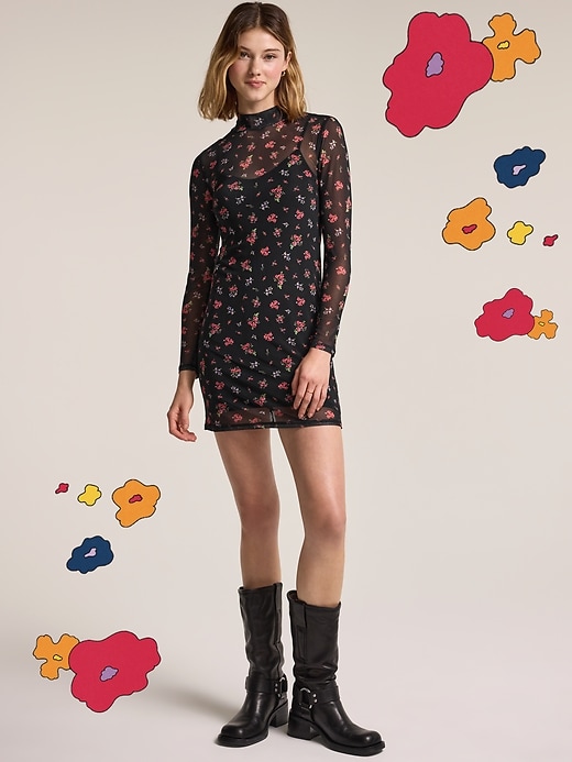 Image number 1 showing, Old Navy x Anna Sui Sheer Mini Dress