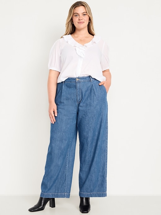 Image number 7 showing, High-Waisted Taylor Trouser Wide-Leg Pants