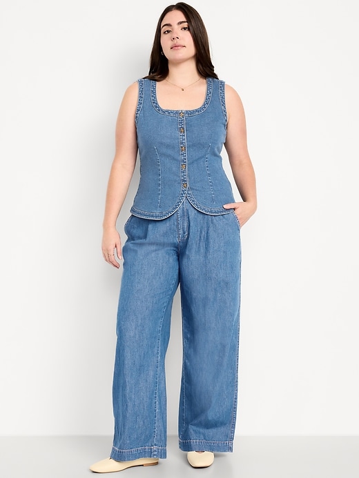 Image number 5 showing, High-Waisted Taylor Trouser Wide-Leg Pants