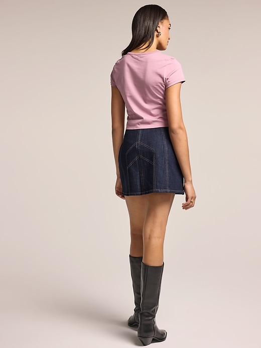 Image number 2 showing, Old Navy x Anna Sui Denim Seamed Mini Skirt