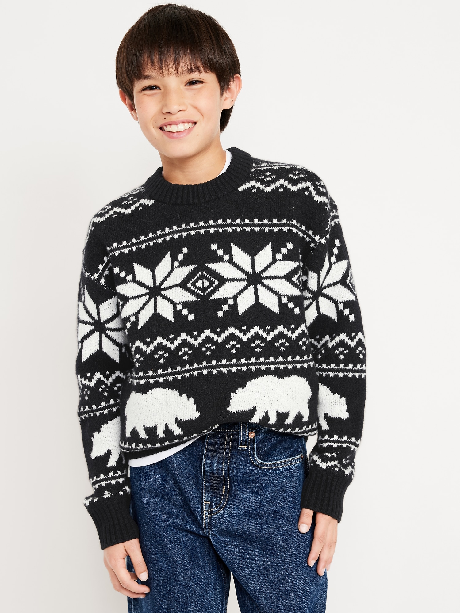 SoSoft Oversized Fair Isle Sweater for Boys