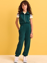 Image number 1 showing, Bounce Fleece Sleeveless Zip-Front Jumpsuit for Girls