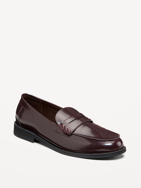Faux-Leather Loafers for Men - Brown