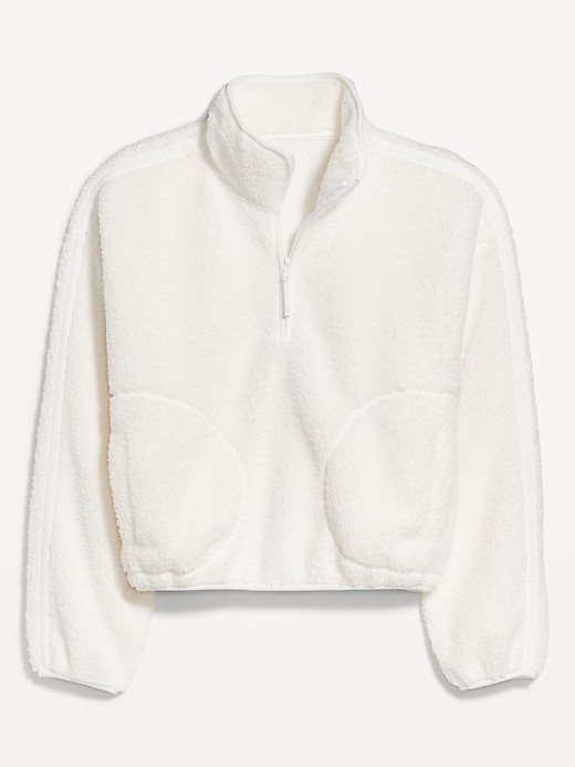 Image number 1 showing, Loose Sherpa Quarter-Zip Pullover