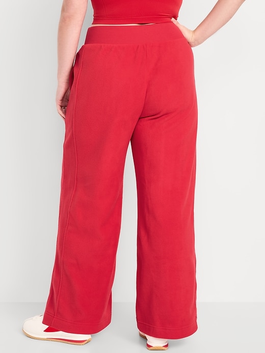 Extra High-Waisted Microfleece Wide-Leg Pants